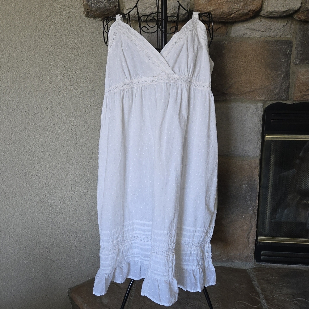 White Cotton Dainty Babydoll Dress